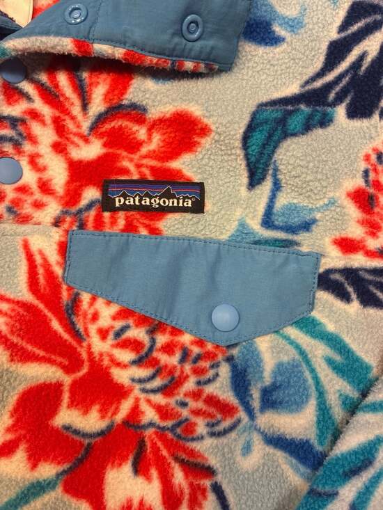 Patagonia Women's Synchilla Snap-T Fleece Pullover Manoa Floral Dusk Blue - Picture 3 of 7
